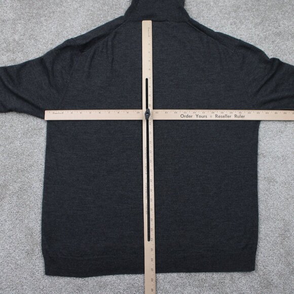 J. Peterman Turtleneck Sweater Mens XL Gray Wool/Silk/Cashmere L/S Pullover - Picture 8 of 11